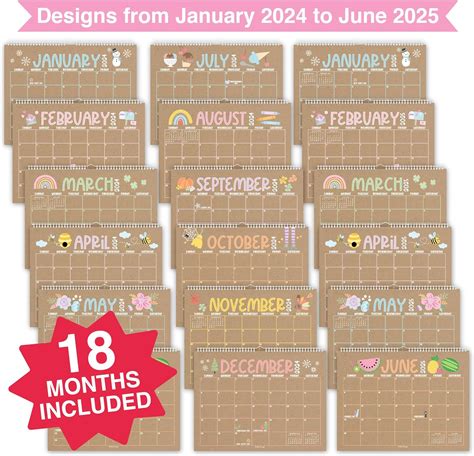 Hadley Designs Doodle Large Wall Calendar 2024 2025 Bahrain Ubuy