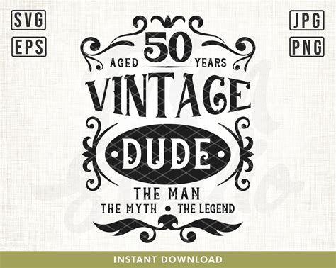 Vintage Dude Svg 50th Birthday Svg Vintage 1972 Svg Limited Etsy