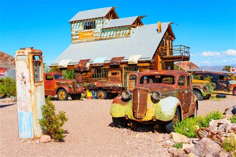 Nelson Nevada April 15 2024 Old Building And Vintage Cars Of The