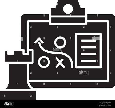 Tácticas empresariales icono negro signo de vectores de fondo aislados