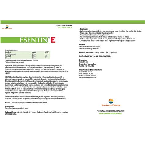 Esentin E 30 Capsule Sun Wave Pharma Farmacia Tei Online