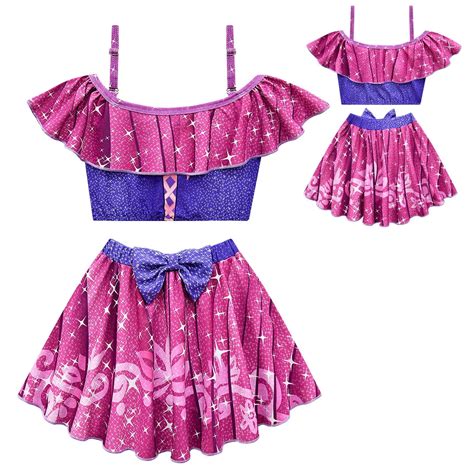 Girls Two Pieces Princess Swimsuit Snow White Jasmine Merida Rapunzel