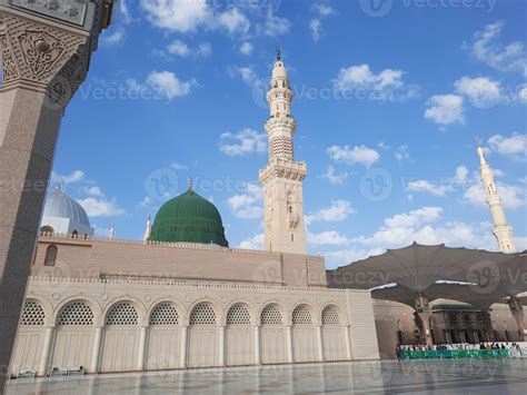 Beautiful Daytime View Of Prophets Mosque Masjid Al Nabawi Medina