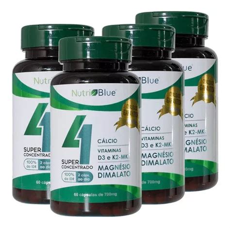 Kit De Cuarteto De Vitaminas Calcio Y Magnesio Vit D3 E K2 De 4