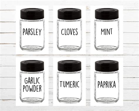 Spice Labels Svg Farmhouse Svg Kitchen Svg Pantry Labels Etsy