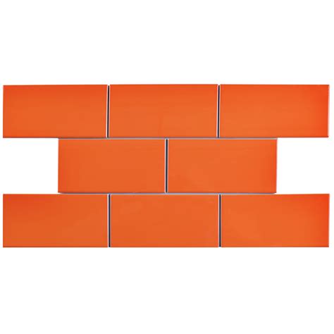 Elitetile Prospect 3 X 6 Ceramic Subway Tile In Orange And Reviews Wayfair