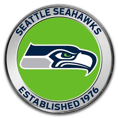 Nfl Seattle Seahawks 1 Oz Silver Colorized Round Wbox