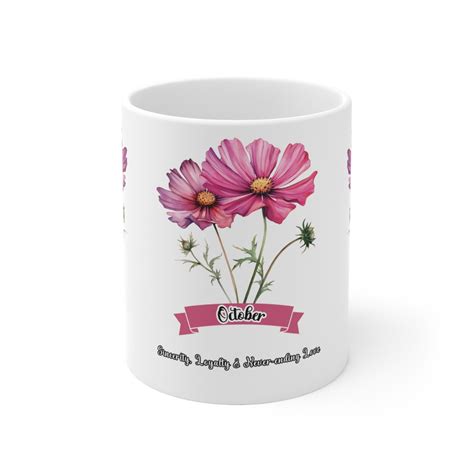 Personalized Birth Flower Mug Custom Coffee Mug Floral Mug