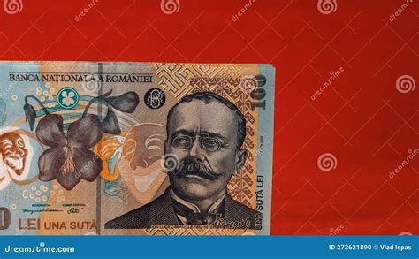 Romanian Lei Currency Banknote Ron Money European Currency Stock Photo