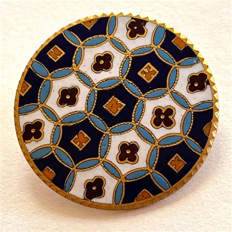 Antique Enamel Button Tesserae Pattern Etsy