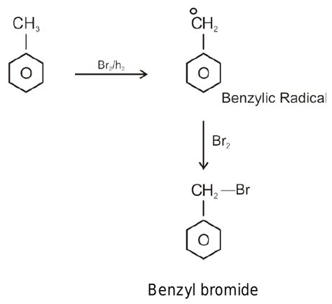 Toluene When Refluxed With Bromine In The Presence Oflight Gives