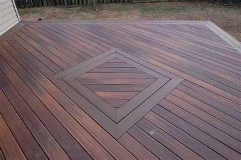 Fiberon Horizon Ipe Deck With Tudor Brown Inlay Wildwood Diy Deck