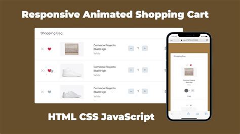 Responsive Animated Shopping Cart Using Html Css Javascript Cart