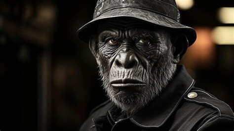 Premium AI Image | black monkey man High definition photography creative background wallpaper