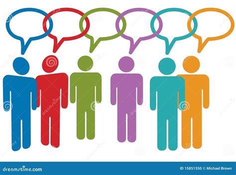 Social Media People Talk In Speech Bubble Links Stock Vector