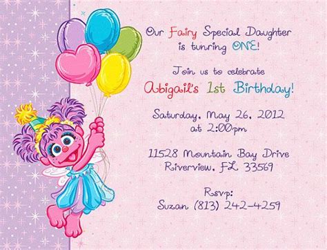 Abby Cadabby Invitations Sesame Street Sesame Street Birthday