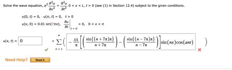 Solved Solve The Wave Equation Chegg