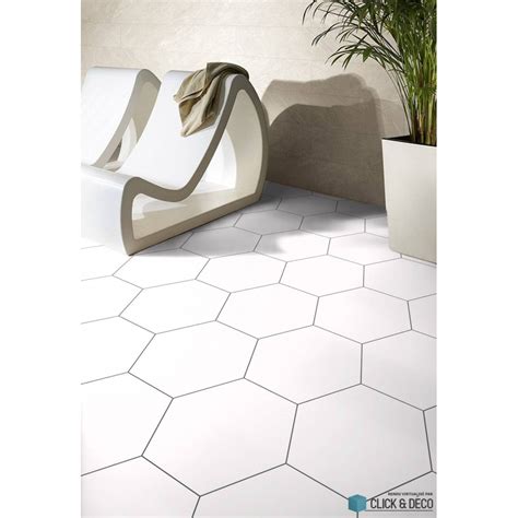 Tomettes hexagones Carrelage tomette blanche 33x28 5 OPAL BLANC 1m²