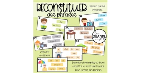 Reconstituer Des Phrases Cartes