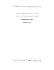 ReadingSummary Docx Women S Roles In Scientific Thinking