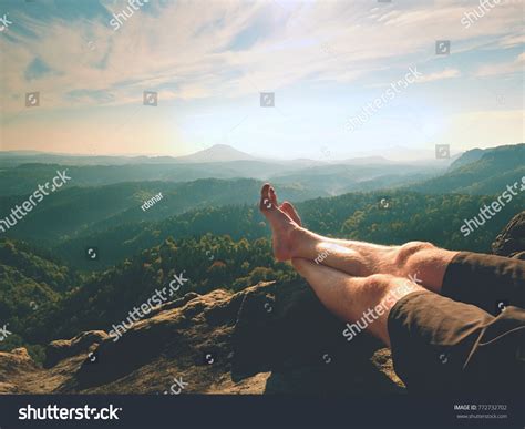 Naked Male Legs On Peak Make Stock Photo 772732702 Shutterstock