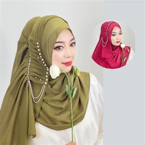 Muslim Beaded Tassel Hijab Solid Color Hijab Arab Hijab Women Hijab