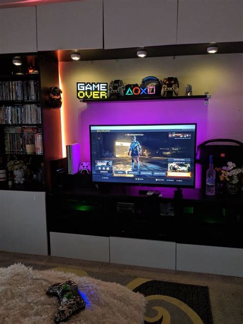 RGB TV- led-Strips ⚡️⚡️ | Video game room decor, Video game room design ... 