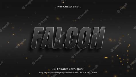 Premium Psd 3d Falcon Editable Text Effect