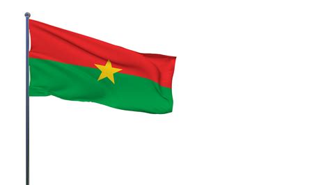 Burkina Faso Flag Waving In The Wind D Rendering National Day