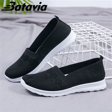 Jual Batavia 2023 Sepatu Datar Baru Flyknit Sepatu Datar Wanita Rajut