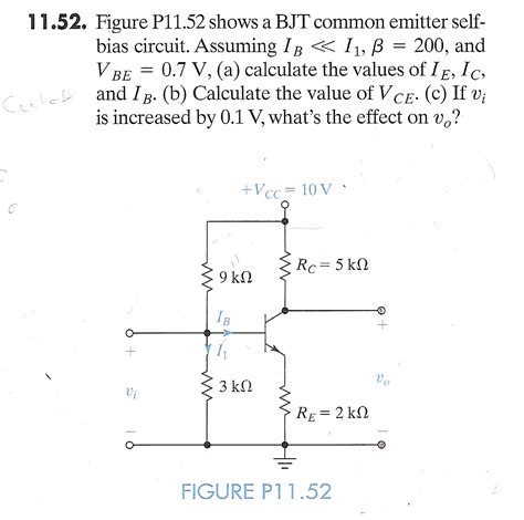 Solved Shows A Bjt Common Emitter Self Bias Circuit Chegg