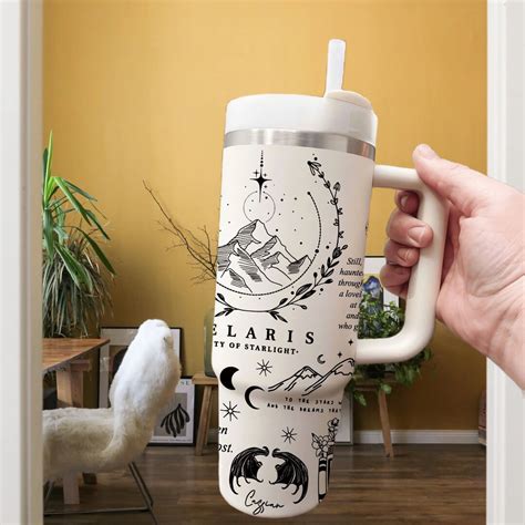 Tumbler 40oz Velaris Starlight City Fantasy Bookish Stainless Steel Tumbler With Lid And Straw