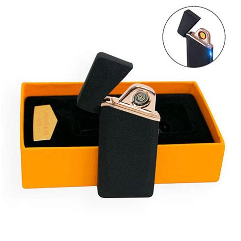 Электро зажигалка спиральная "Lighter USB - ZC110" Черная матовая ...