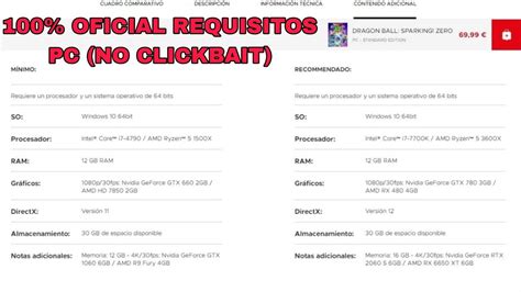 Dragon Ball Sparking Zero Requisitos Condiciones Para Pc Youtube