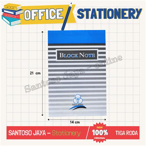 Block Note TIGA RODA Polos A5 Writing Pad Tanpa Garis Besar