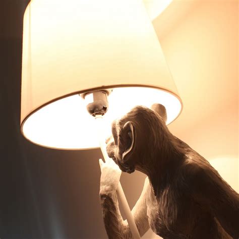 Standing Monkey Resin Table Lamp