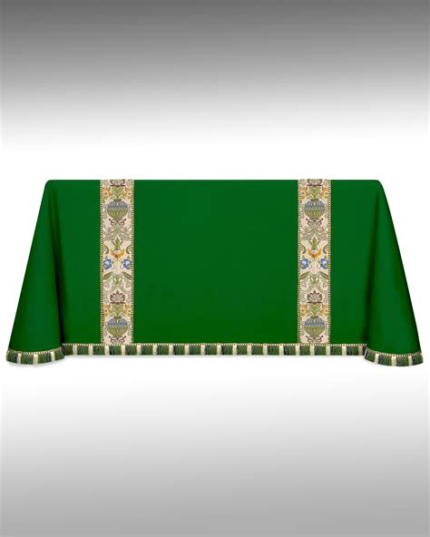 Cm Almy Green Jacobean Altar Frontal With Verona Tapestry