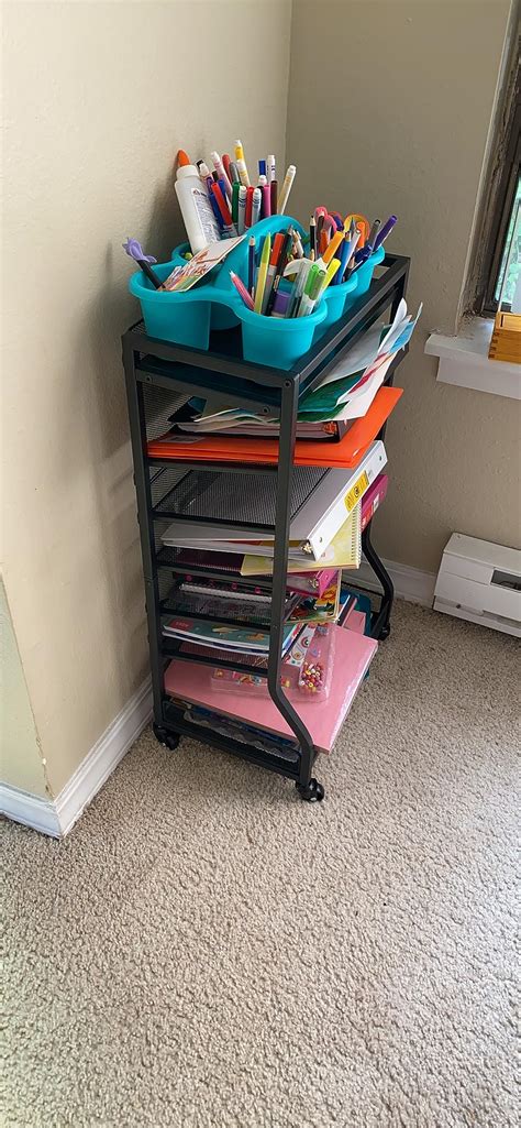 8 Mo Finance ThreeHio 7 Tier File Organizer Beside Desk Rolling