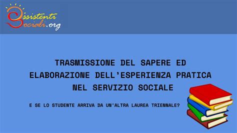 Tirocinio Di Laurea Magistrale In Servizio Sociale E Se Lo Studente