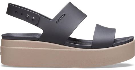 Crocs Brooklyn Low Wedge - Black/Mushroom • Prices