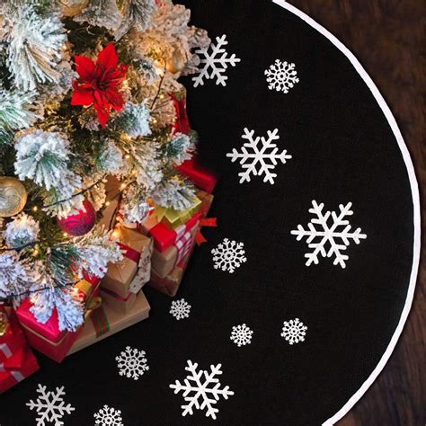 Hohotime Falda De Rbol De Navidad De Arpillera De Campo De Pulgadas