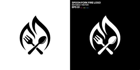 Premium Vector Vector Design Template Of Spoon Fork Fire Logo Food Cutlery Hot Symbol Icon EPS 10