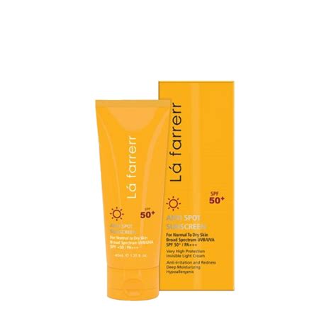 La Farrerr Antispot Sunscreen For Normal To Dry Skin Spf 50 40ml Hiland Beauty