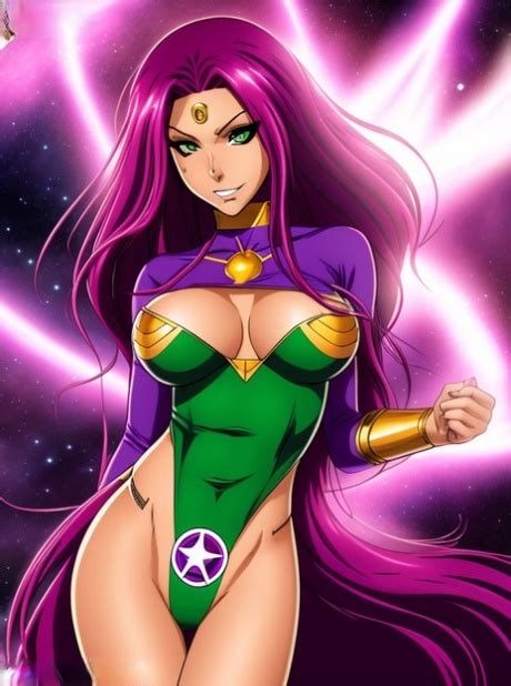 Sexy Hentai Babe Starfire Shows Off Her Perfect Naked Body Her Big