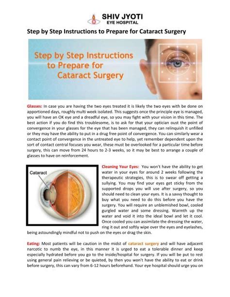 Instructions To Prepare For Cataract Surgery