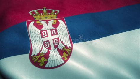 Serbia Flag Waving In The Wind National Flag Of Serbia Sign Of Serbia