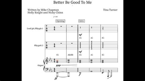 Better Be Good To Me Tina Turner Guitar Transcription W Tab Youtube