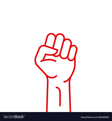 Fist Hand Power Logo Protest Strong Raised Vector Image