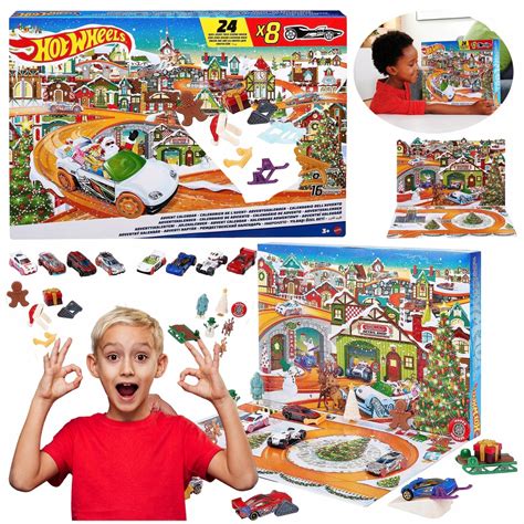 KALENDARZ ADWENTOWY SAMOCHODOWY HOT WHEELS 8 AUTEK MATA PREZENT DLA CHŁOPCA 16833253394