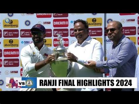 Mumbai Vs Vidarbha Ranji Trophy 2024 Day 5 Full Match HighlightsRanji